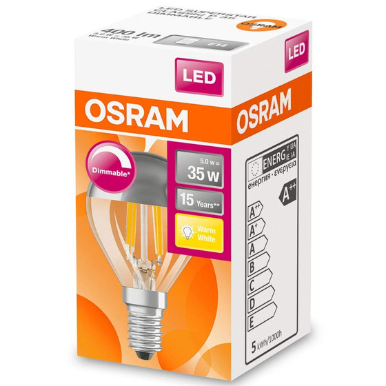 Osram LEDStar Mirro Classic P33 Filament Kopfspiegel...