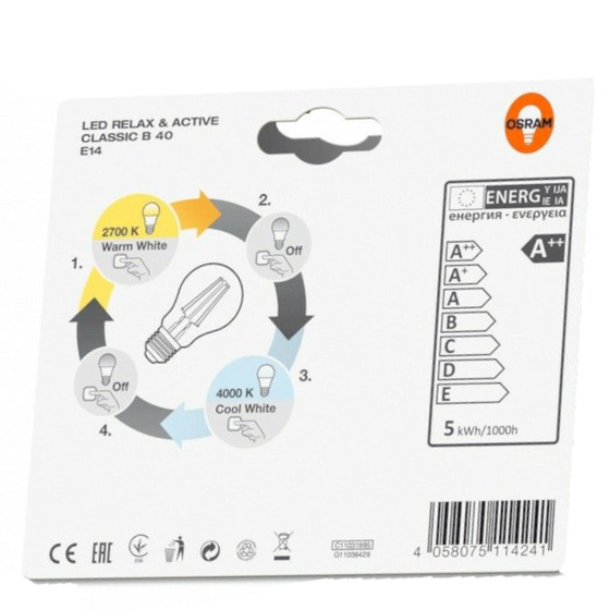 Osram LED Leuchtmittel Kerze Relax & Active 5W=40W Lampe...
