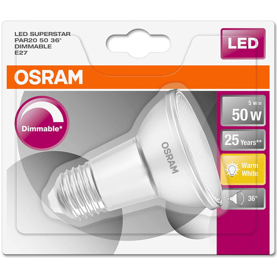 Osram LED Superstar PAR20 Reflektor Lampe E27...
