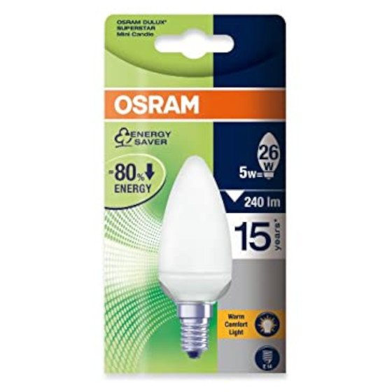 Osram Duluxstar mini Kerze E14 Leuchtmittel 5W=26W...