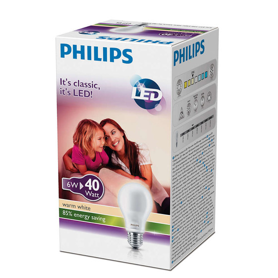 Philips LED Tropfen AGL 6W E27 Warmweiss Matt