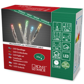 Konstsmide 6352-523 Micro LED Lichterkette Innen 35 bunte...