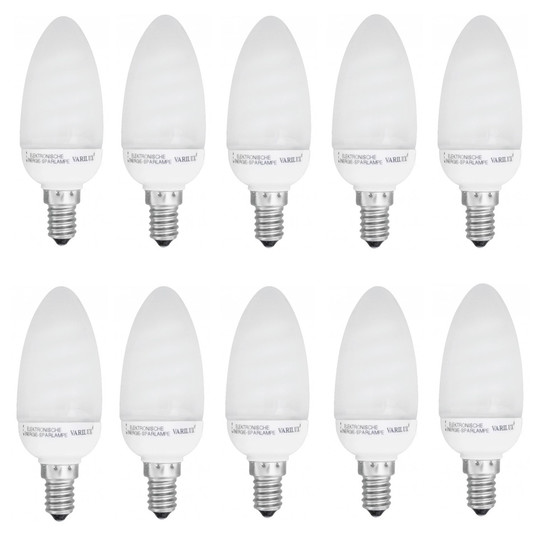 10x Varilux VX6205 Classic Energiesparlampe Kerze ESL E14...
