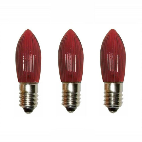 3x NARVA Kerzenkleinlampe 23V 3W E10 Rot für 10er...