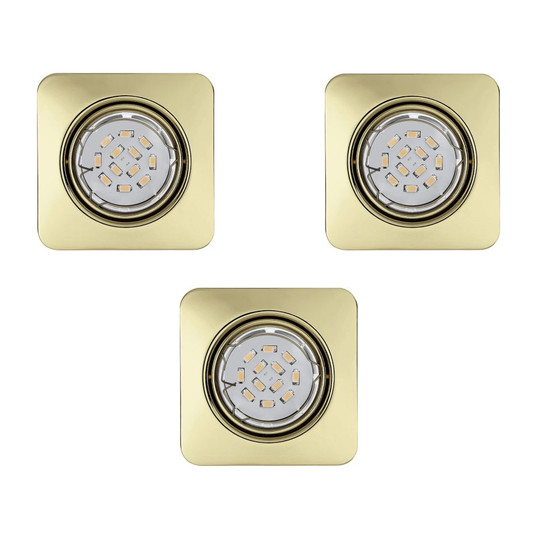 Eglo 94403 LED Peneto 3er Set Einbauleuchten 3x5W Messing...