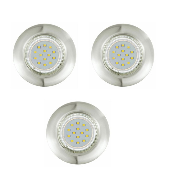 Eglo 94237 LED Peneto 3er Set Einbauleuchten 3x3W Nickel...