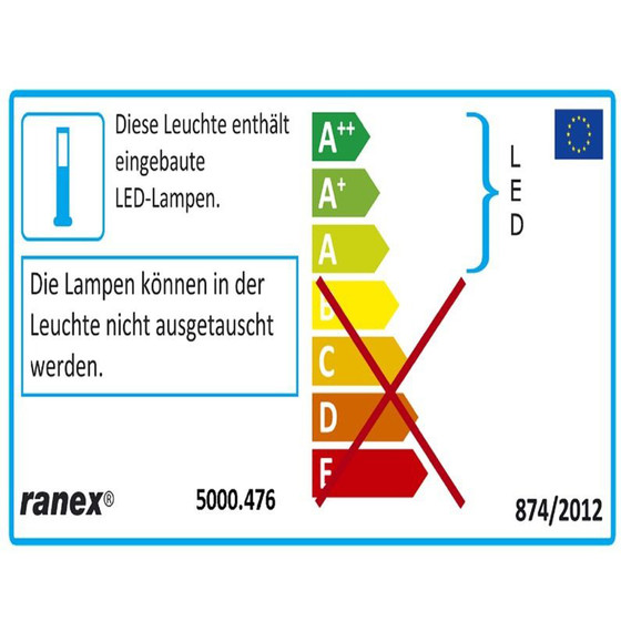 Ranex 5000.476 Bodeneinbauleuchte 6er Set LED 1W eckig  inkl. Leuchtmittel