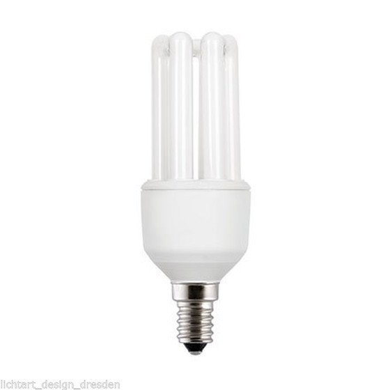 GE Lighting 88706 Energiesparlampe Röhre 11W E14 ESL Warmweiß 2700K Leuchtmittel