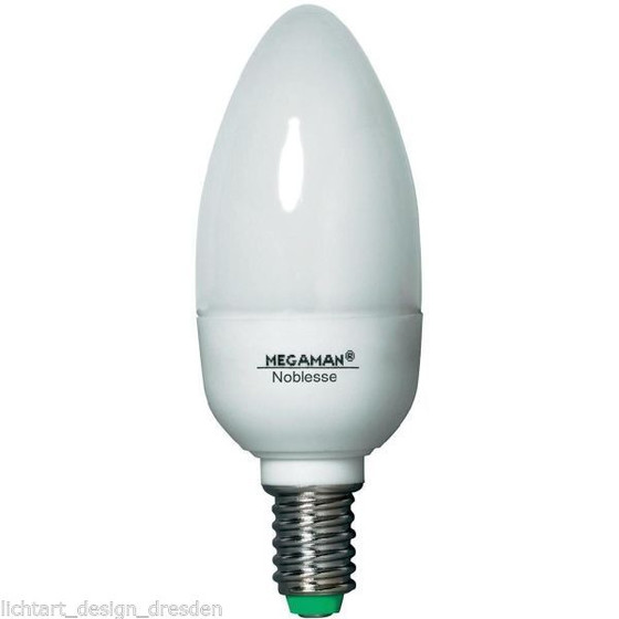 MEGAMAN MM05202i Candlelight Noblesse Energiesparlampe 7W Kerze E14 Warmweiß