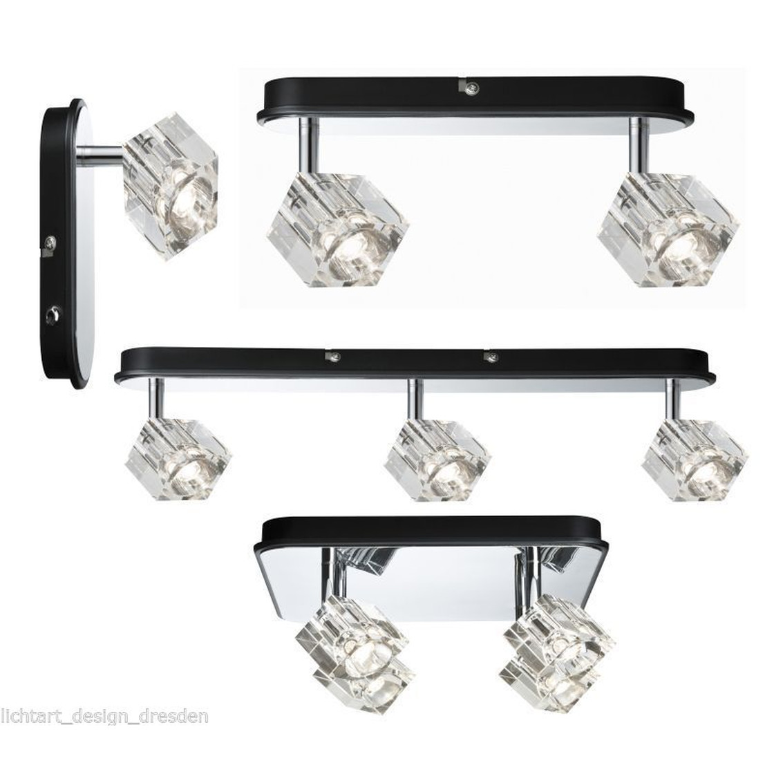 Paulmann Ice Cube LED Strahler Spotlight Spots 3W Chrom 1 ...