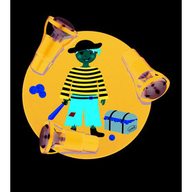 WALDI 65221.0 Kinderleuchte Deckenrondell Pirat blau...