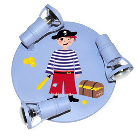 WALDI 65222.0 Kinderleuchte Deckenrondell Pirat hellblau...