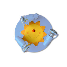 WALDI 65235.0 Kinderleuchte Deckenrondell Sonne hellblau...