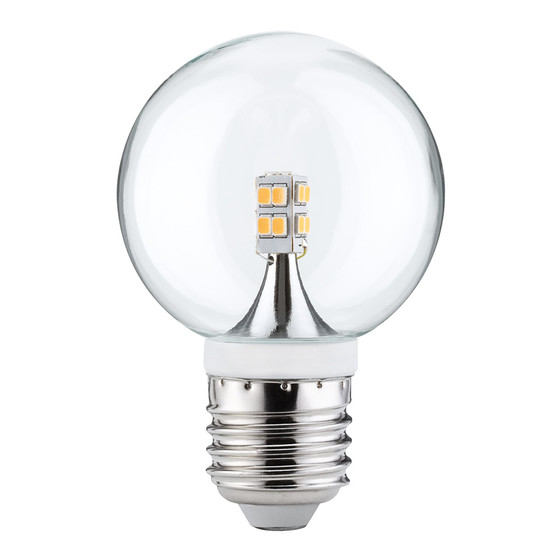 Paulmann 282.65 LED Leuchtmittel Globe 2,5W E27 Warmwei 60mm 230V