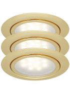 Paulmann 998.13 Micro Line LED Einbauleuchten Set 3x1W gold inkl. Leuchtmittel