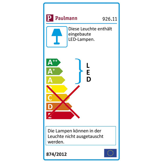 Paulmann 926.11 Einbaupanel Premium Line LED 8W Alu gebürstet tageslicht inkl. Leuchtmittel