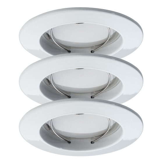 Paulmann 927.21 3er Set Einbauleuchten Premium Coin LED 3x6,8W weiss satiniert