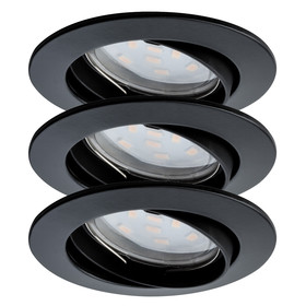 Paulmann 927.66 Premium Line Coin LED Set 3x6,8W schwenkbar schwarz matt inkl. Leuchtmittel