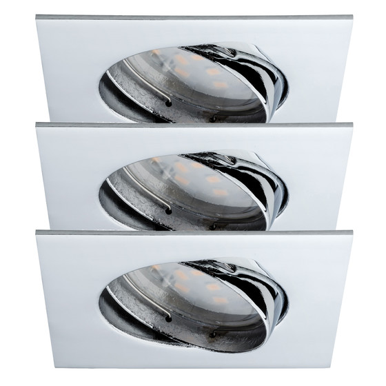 Paulmann 927.74 3er Set Premium Line Coin LED 3x6,8W Schwenkbar Chrom Einbauleuchte