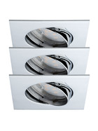 Paulmann 927.74 3er Set Premium Line Coin LED 3x6,8W Schwenkbar Chrom Einbauleuchte