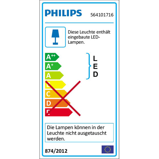 Philips MYLIVING Wandleuchte LED 7,5W dimmbar schwenkbar aluminium inkl. Leuchtmittel