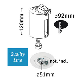 Paulmann 234 Quality Line Einbaugehäuse 51mm schwarz 12V