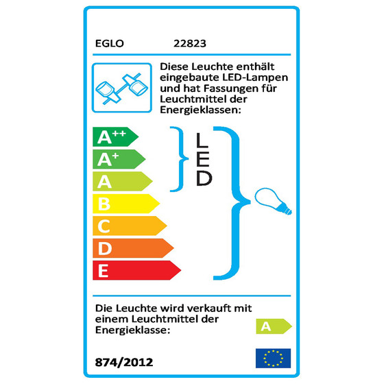 Eglo 22823 MyChoice Deckenleuchten 2x 9W ESL + 32x 0.06W LED Lampen Chrom
