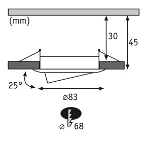 Paulmann 928.34 Einbauleuchten-Set Premium Coin dimmbar LED 7 W, Eisen gebürstet, 1er Set, inkl. Leuchtmittel