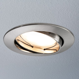 Paulmann 928.34 Einbauleuchten-Set Premium Coin dimmbar LED 7 W, Eisen gebürstet, 1er Set, inkl. Leuchtmittel