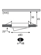 Paulmann 928.34 Einbauleuchten-Set Premium Coin dimmbar LED 7 W, Eisen gebürstet, 1er Set, inkl. Leuchtmittel