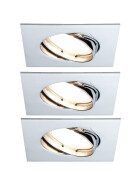 Paulmann 928.45 Einbauleuchten-Set Premium Coin dimmbar LED 7 W, Chrom, 3er Set, inkl. Leuchtmittel