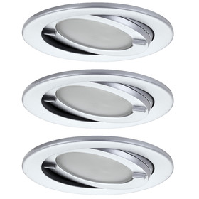 Paulmann 986.03 Möbeleinbauleuchten-Set IP44 Downlight Chrom matt, Rund, 3er Set, inkl. Leuchtmittel