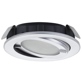 Paulmann 986.03 Möbeleinbauleuchten-Set IP44 Downlight Chrom matt, Rund, 3er Set, inkl. Leuchtmittel