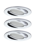 Paulmann 986.03 Möbeleinbauleuchten-Set IP44 Downlight Chrom matt, Rund, 3er Set, inkl. Leuchtmittel