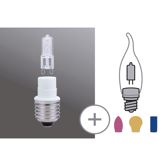 Paulmann 549.17 Sockelset 33 W E27 auf G9 Klar Minihalogen