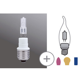 Paulmann 549.17 Sockelset 33 W E27 auf G9 Klar Minihalogen