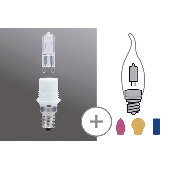 Paulmann 549.21 Sockelset 42 W E14 auf G9 Klar Minihalogen