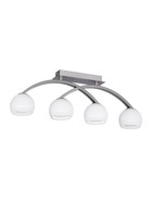 Wofi 9751.04.64.0000 Lynn Halogen Deckenleuchte 4x 33W Lampe G9 Nickel matt/Opal