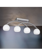 Wofi 9751.04.64.0000 Lynn Halogen Deckenleuchte 4x 33W Lampe G9 Nickel matt/Opal