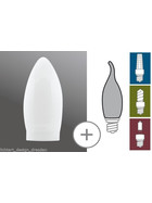 Paulmann 875.82 Deco Glas für Energiespar Lampen ESL Kerze Opal