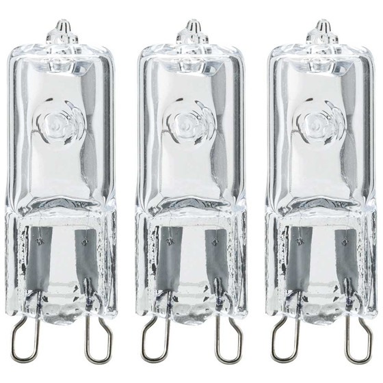 3 x Nice Price Halogen Stiftsockellampen 25W G9 Klar 230V 207lm warmwei 2900K