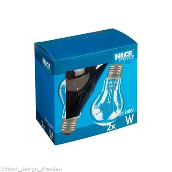 Nice Price 2er Set 3802 Glhlampe AGL 40W E27 Klar 230V Leuchtmittel