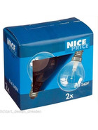 Nice Price 3822 2er Set Glühlampe Tropfen 2 x60W E14 Klar 45mm