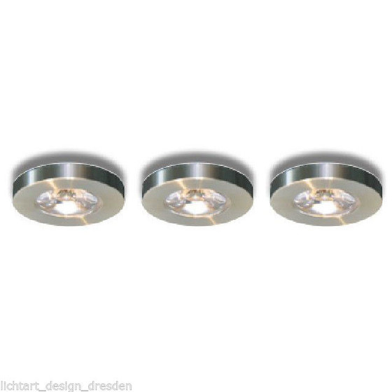 ECO LIGHT 8001 LED EINBAUSTRAHLER SET 3x1 W ALU TRAFO RUND IP20