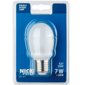 Nice Price 3277 Energiesparlampe Tropfen 7W Warmweiss E27