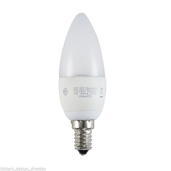 GE Lighting 97305 LED Kerze 4W Warmweiß dimmbar E14 LED Leuchtmittel