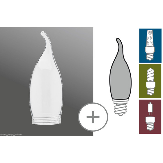 Paulmann 875.40 DECO Glas / Artikel fr Energiesparlampe Kerze Cosy Klar 87540