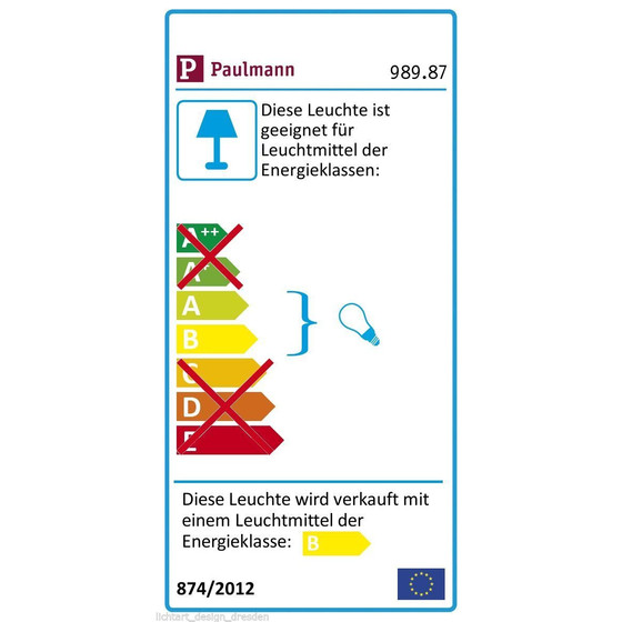 Paulmann 989.87 Premium Line Cardano Einbauleuchten Set 2 x11W Titan 180mm ESL