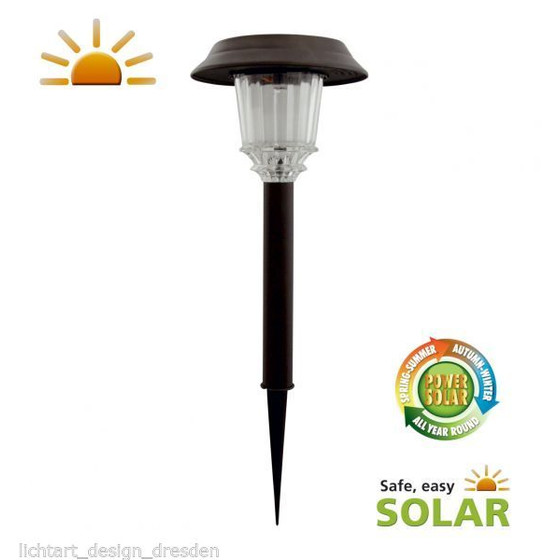 Luxform LED Solar Cancun 48112 Standleuchte Glas Wegeleuchte Solarleuchte Posten