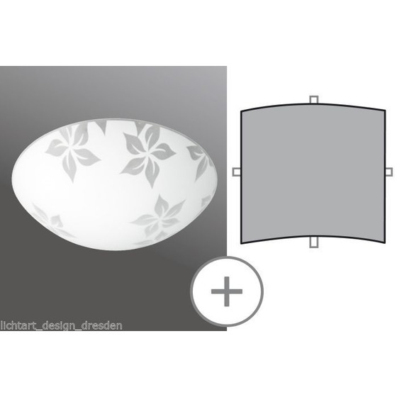 Paulmann 700.58 Deco-Set Circle Flower Decke Wandglas Satin max. 40W Weiß 70058